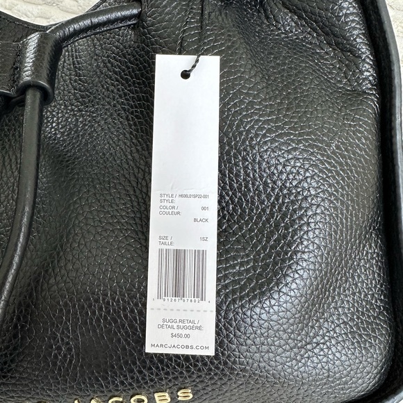 Marc Jacobs Leather Drawstring Bucket Bag Crossbody Adjustable Black Purse NWT - Picture 3 of 13